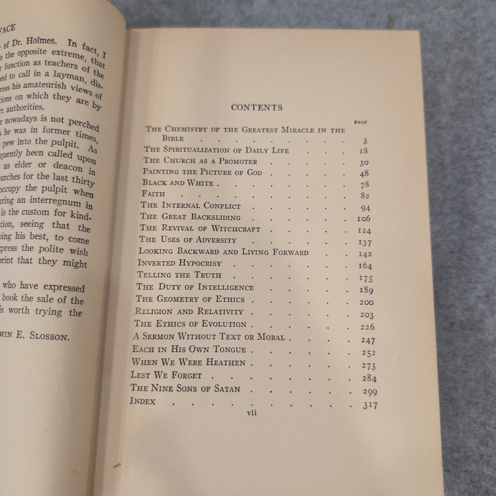 Sermons of a Chemist Edwin E Slosson 1925 Hardcover Harcourt Brace & Company - Picture 6 of 7